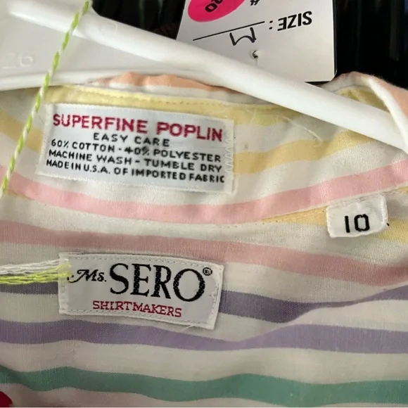 Vintage Pastel 🌈 Striped Button 👕 - Picture 3 of 3